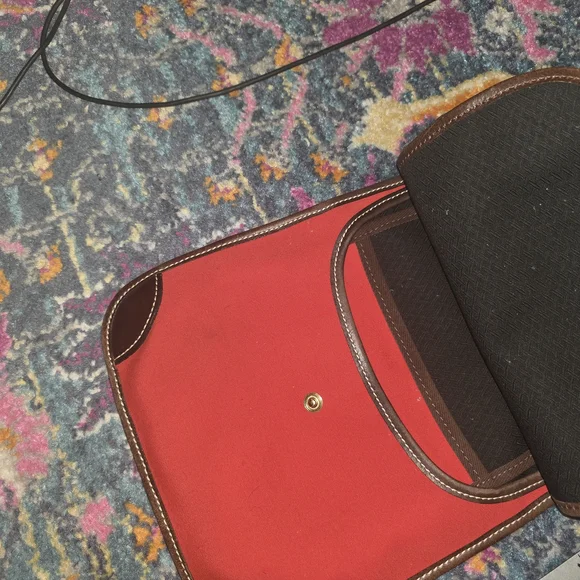 Dooney & Bourke Red and Brown Crossbody Bag Saddle Bag - Picture 6 of 9